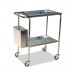 Stainless steel curing trolley with removable upper and lower tray, waste bucket (two models: with cylinder holder and without cylinder holder) - Model: Without bottle holder - Reference: 6112.80
